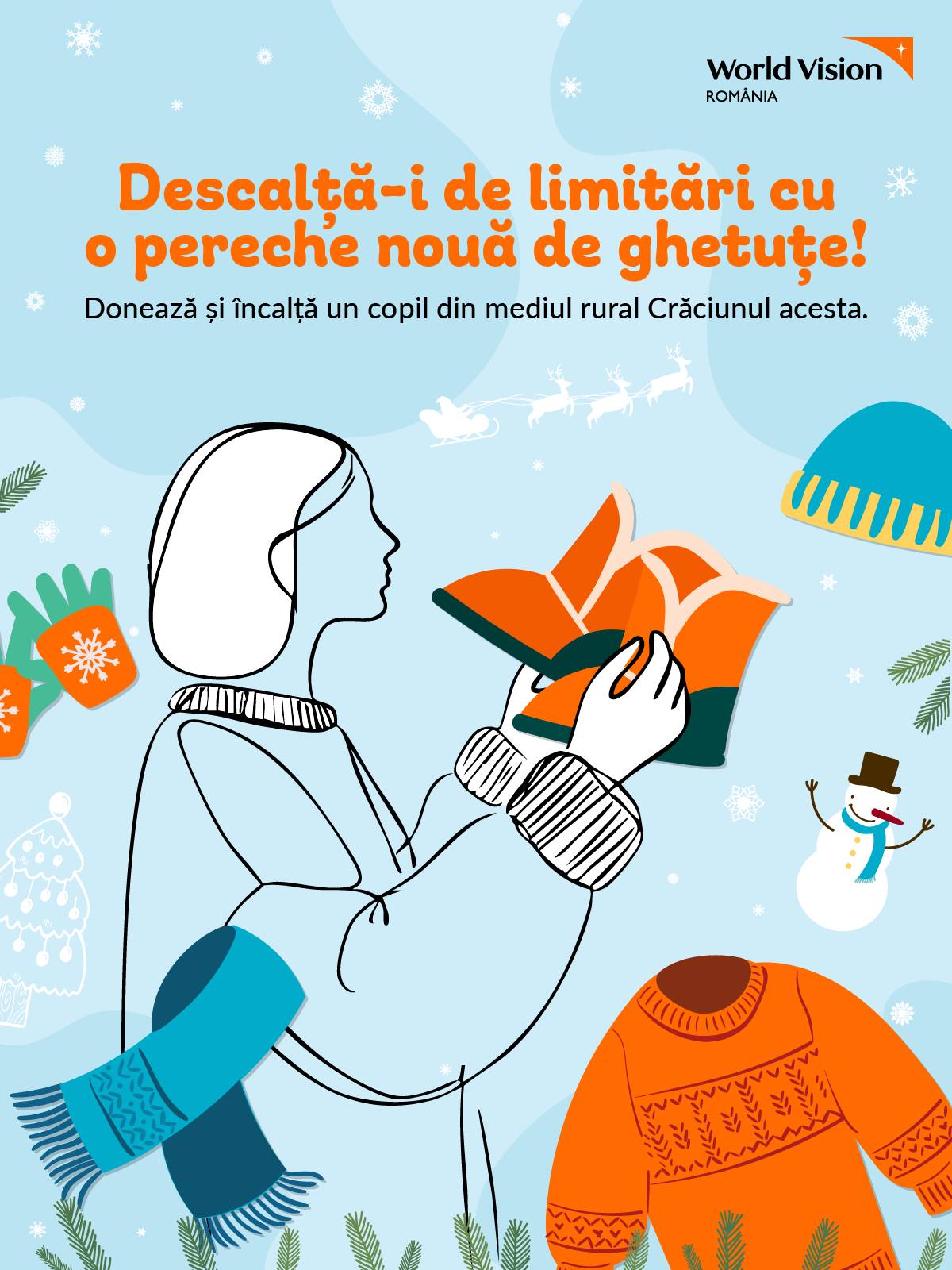 Donează şi ȋncalţă un copil din mediul rural. World Vision Romania