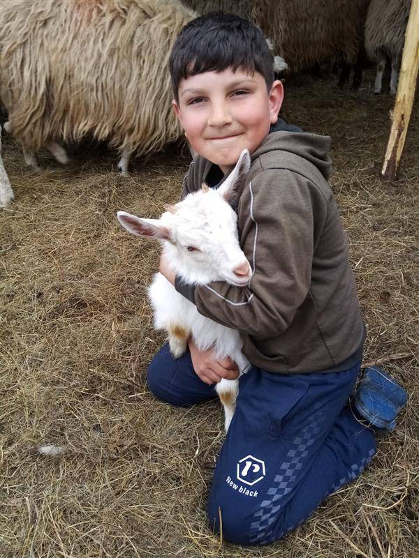 Raul, un băiat de 9 ani care se împarte între școală și gospodăria familiei